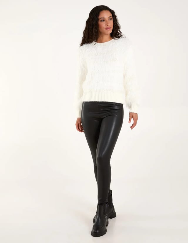 Blue Vanilla Fluffy Contrast Stripe Jumper - 2