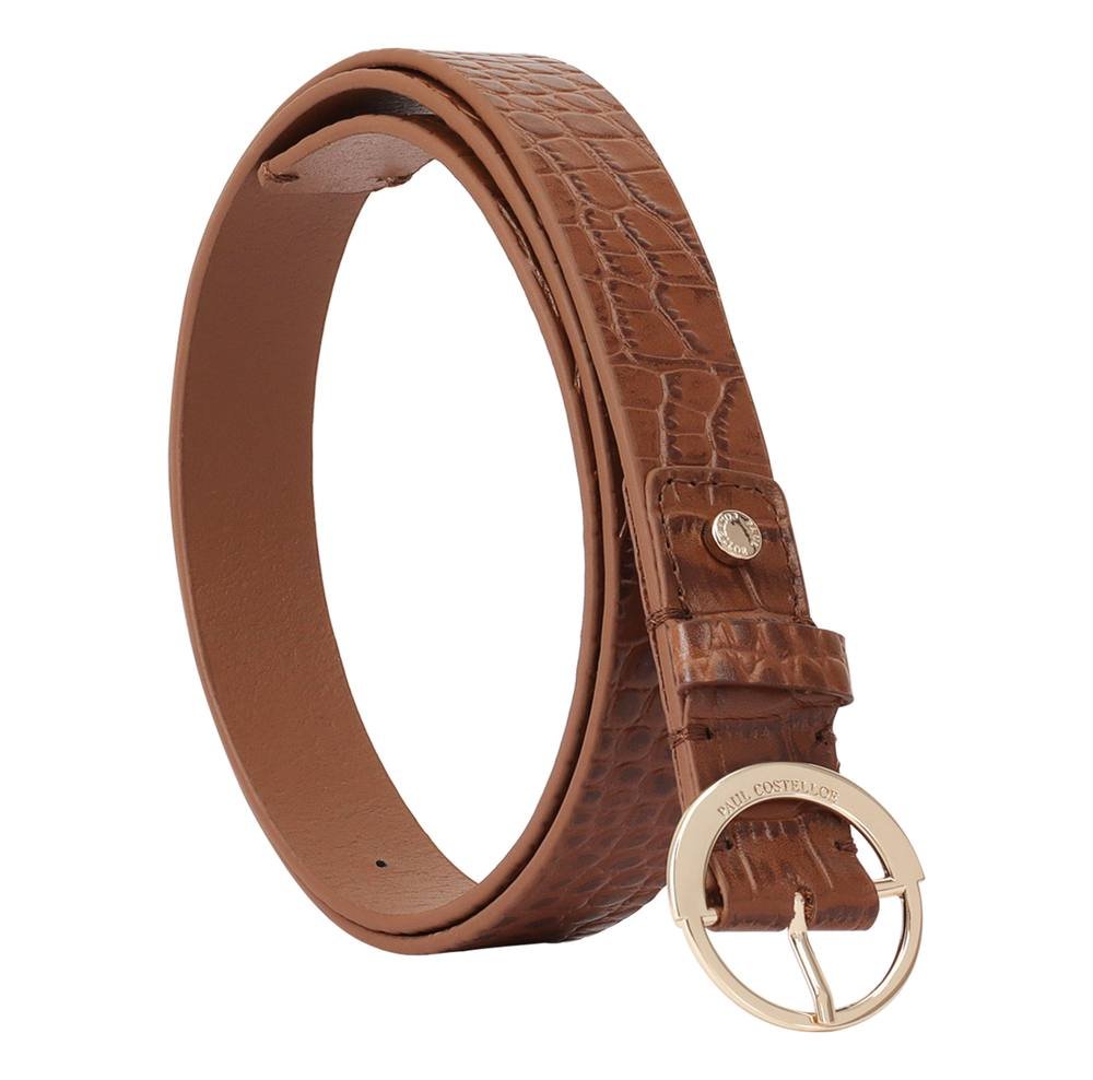 Paul Costelloe Paul Costelloe Women's Mathea Leather Belt in Tan - 3