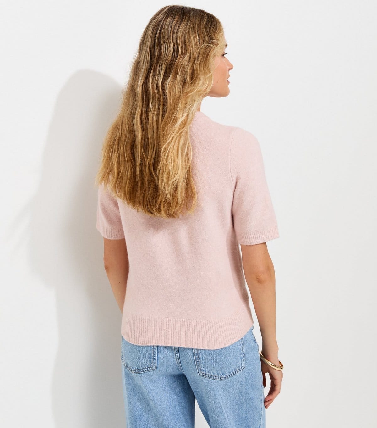 New Look Women's Light Pink Short Sleeve Midweight Knit T-Shirt New Look - 4