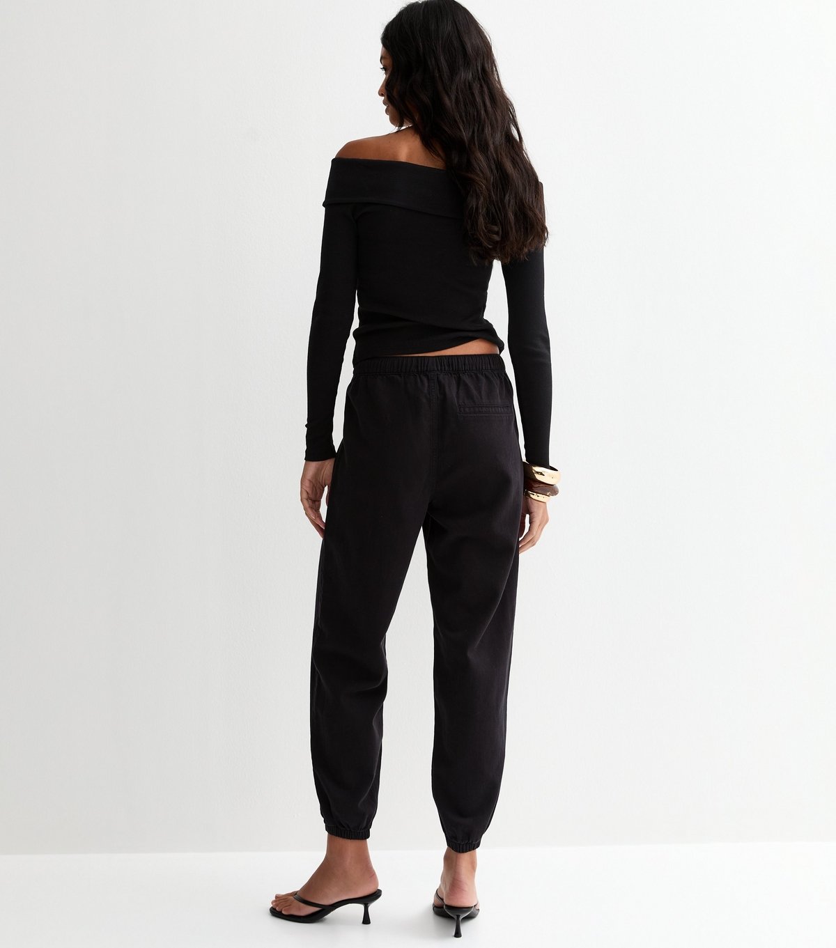 New Look Women's Black Cotton Tapered Cargo Trousers New Look - 4