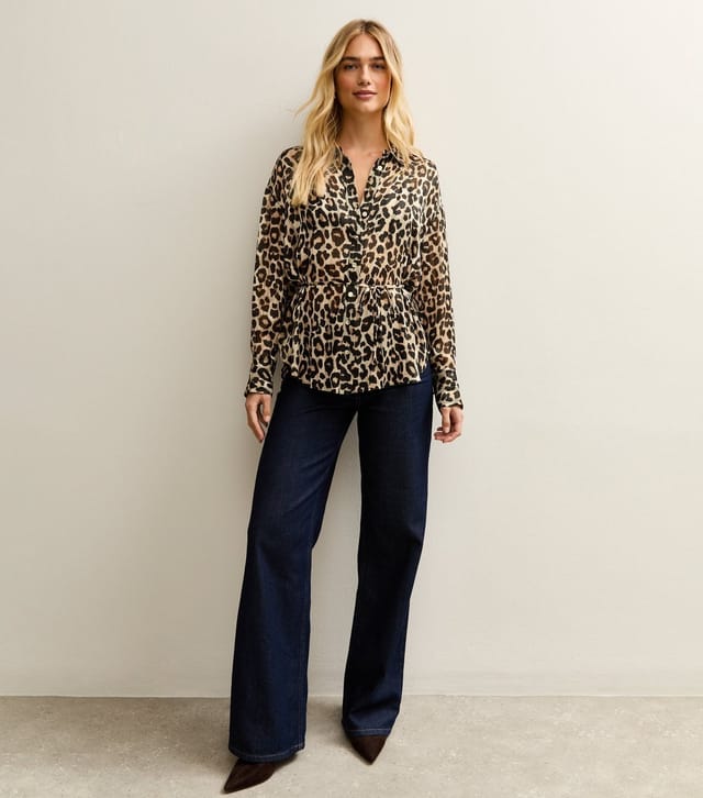 New Look Women's Brown Animal Print Tie Belt Shirt New Look - 3
