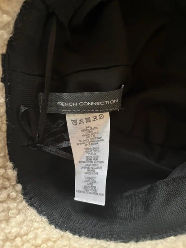 French Connection NWOT French Connection beige fleece bucket hat