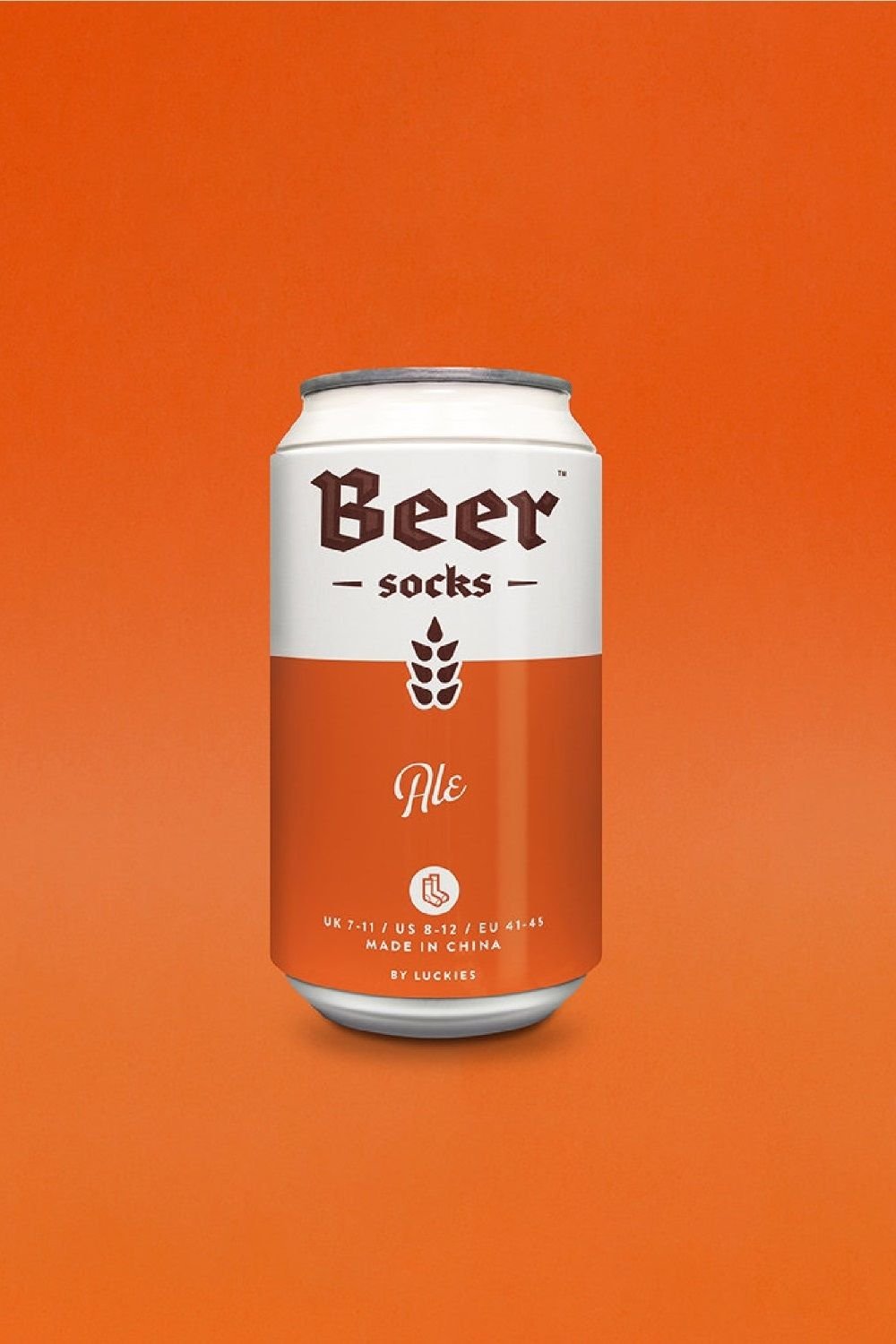 Suck UK Suck UK Men's Ale Beer Socks in Realistic Beer Can Gift Pack in Orange - 3