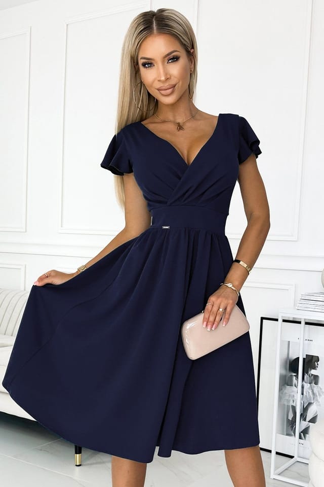 Love Lace Love Lace Women's Evening Flared Envelope Dress in Blue - 2
