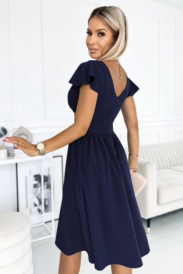 Love Lace Love Lace Women's Evening Flared Envelope Dress in Blue - 3