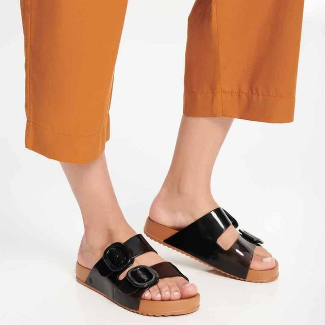 Melissa Shoes Melissa Shoes Women's Cozy Slide Slip On Shoes in True Black - 2