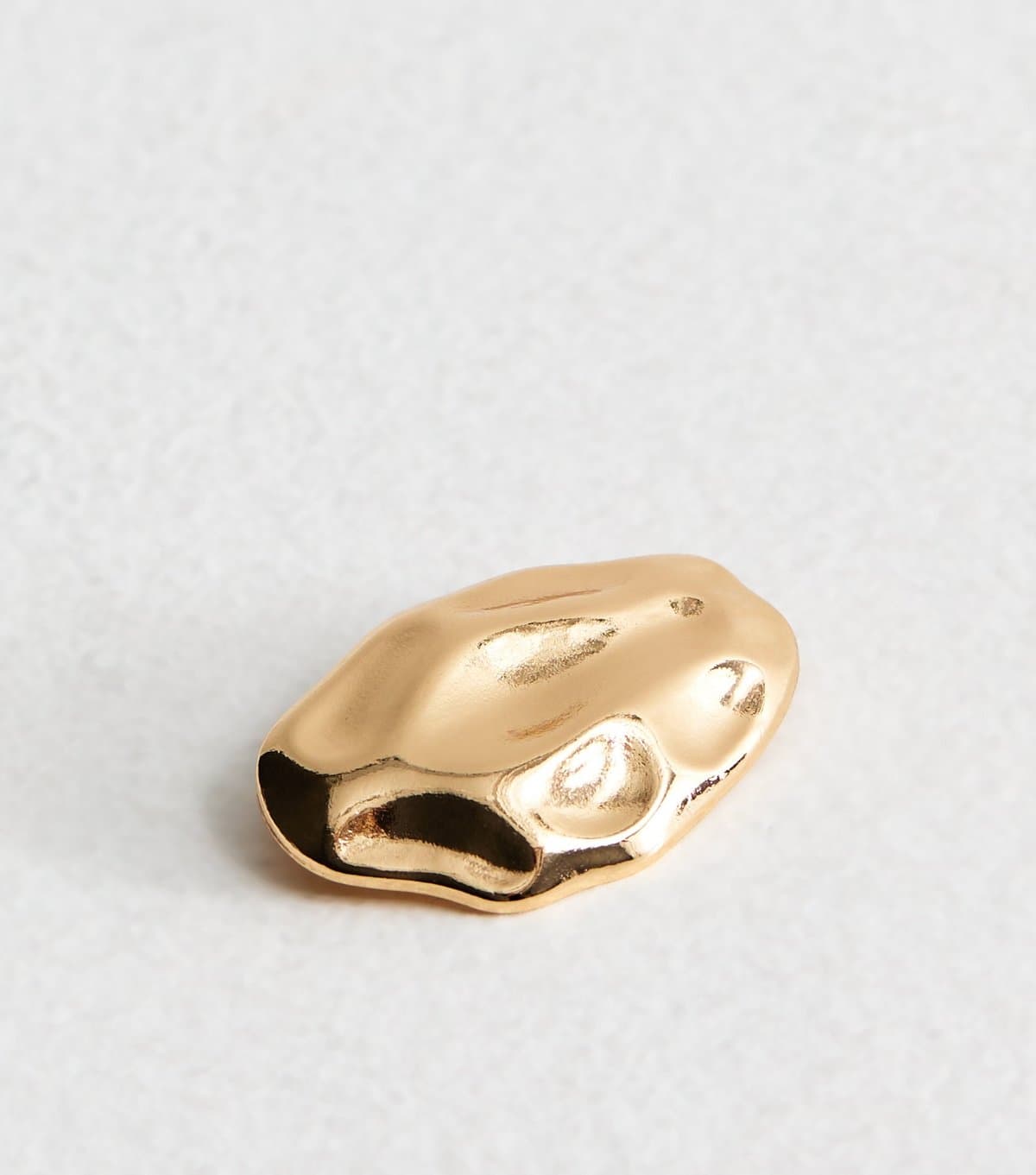 New Look Gold Tone Beaten Abstract Oval Brooch New Look