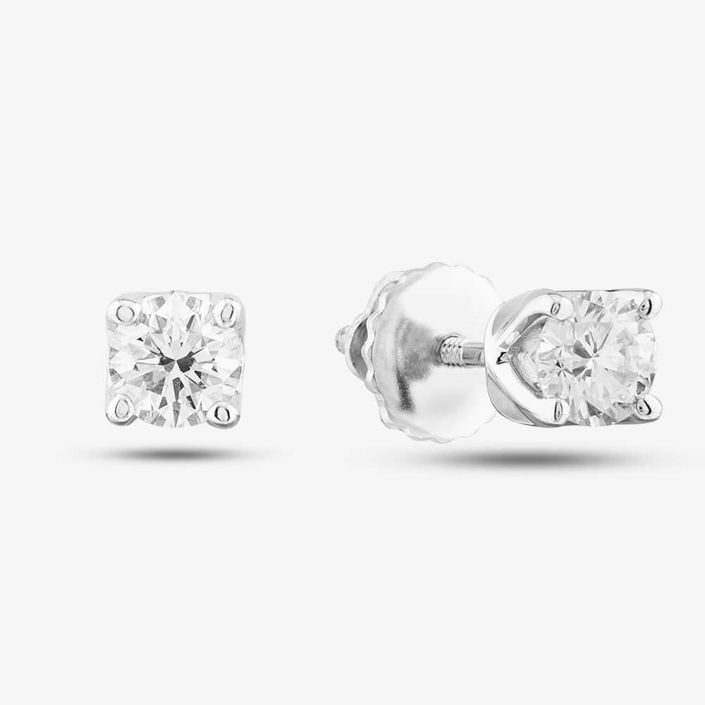 T.H.Baker T.H.Baker Women's 9ct White Gold 0.50ct Diamond Earrings LGE2534-50AN (WG) in Silver