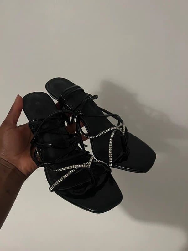 ASOS Black barely there heels