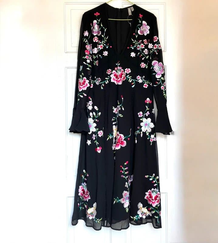 ASOS ASOS embroidered floral dress size uk 16 new with tags