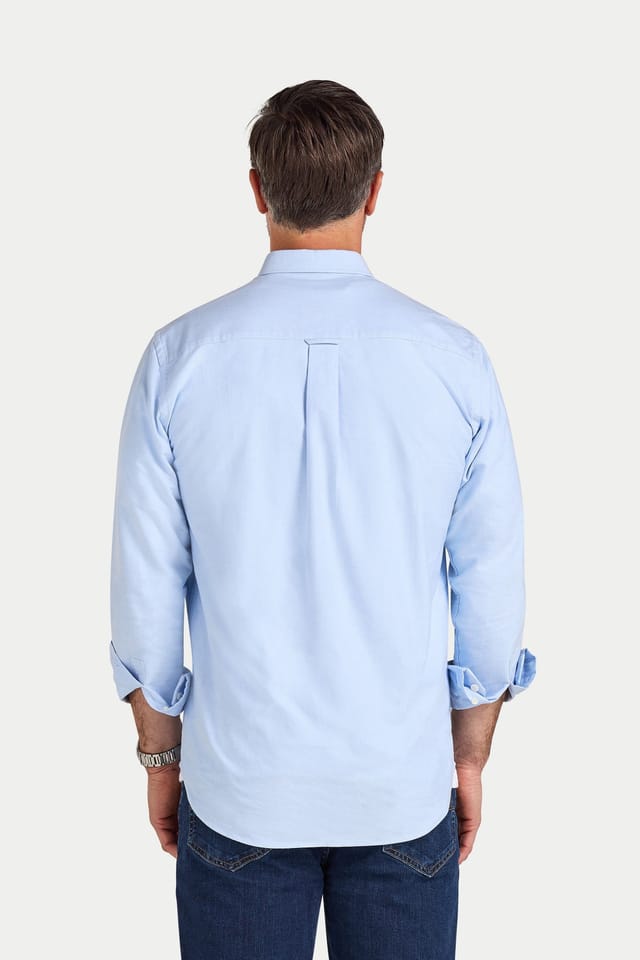 raging bull Raging Bull Men's Long Sleeve Classic Oxford Shirt in Light Blue - 2