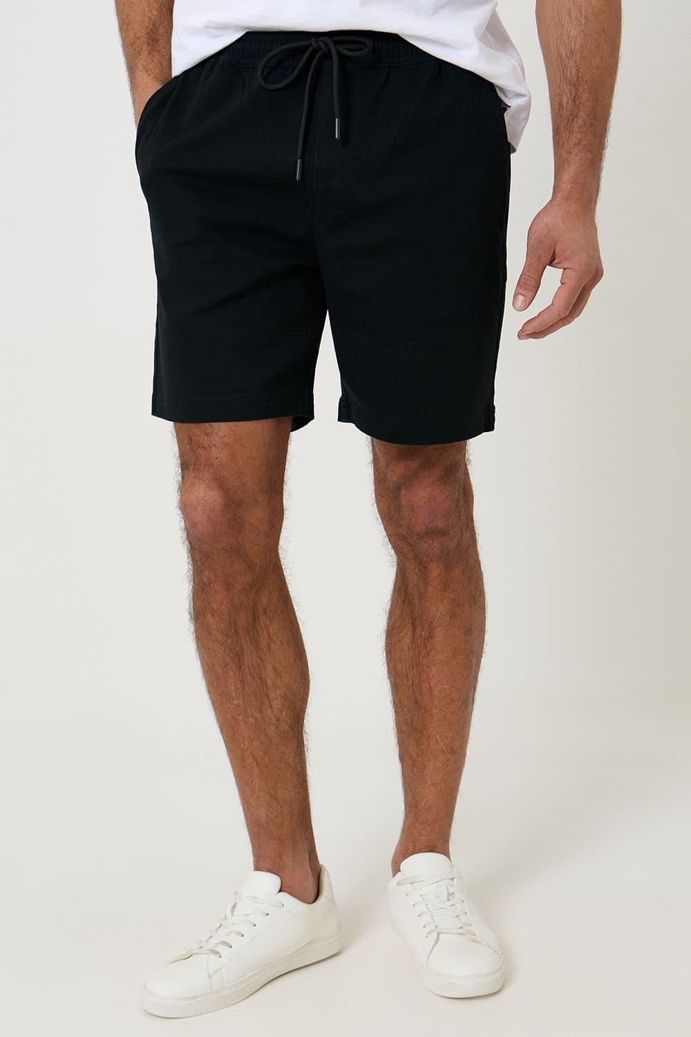 Threadbare Threadbare Men's Shorter Length Stretch Chino Shorts in Black
