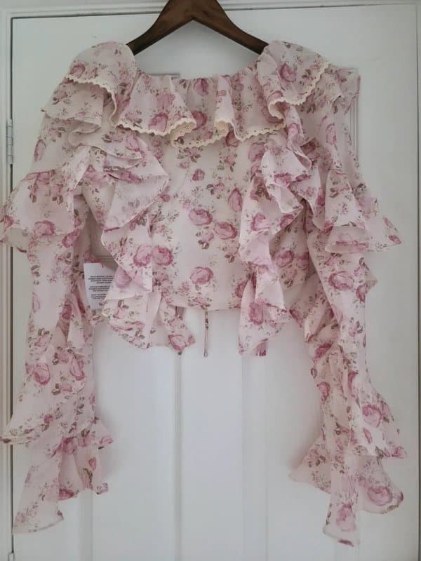 ASOS ASOS Luxe ruffle tie crop top