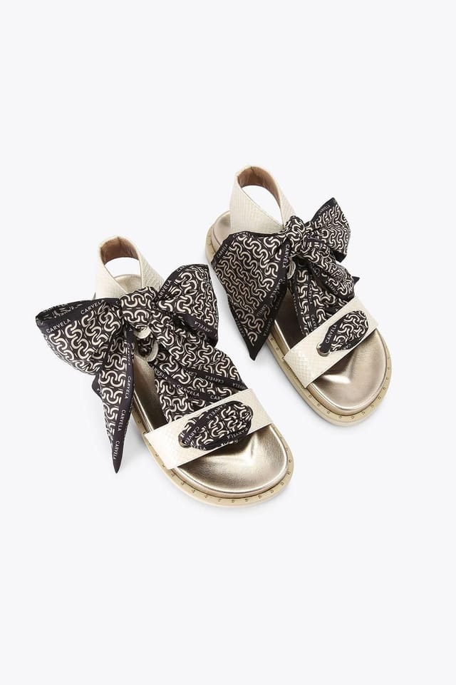 Carvela Carvela Women's 'Sorrento Scarf Sandal' Sandals in Cream - 2