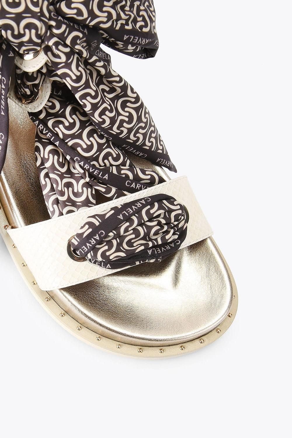 Carvela Carvela Women's 'Sorrento Scarf Sandal' Sandals in Cream - 4