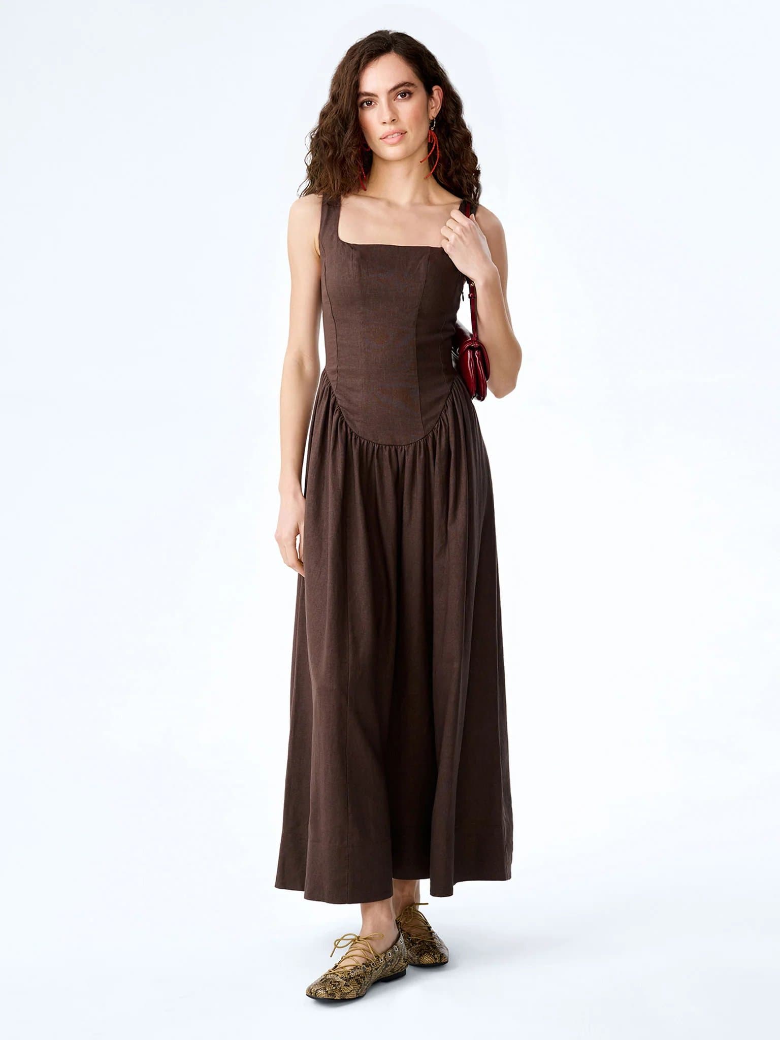 OMNES OMNES Chocolate Suri Dress in Chocolate