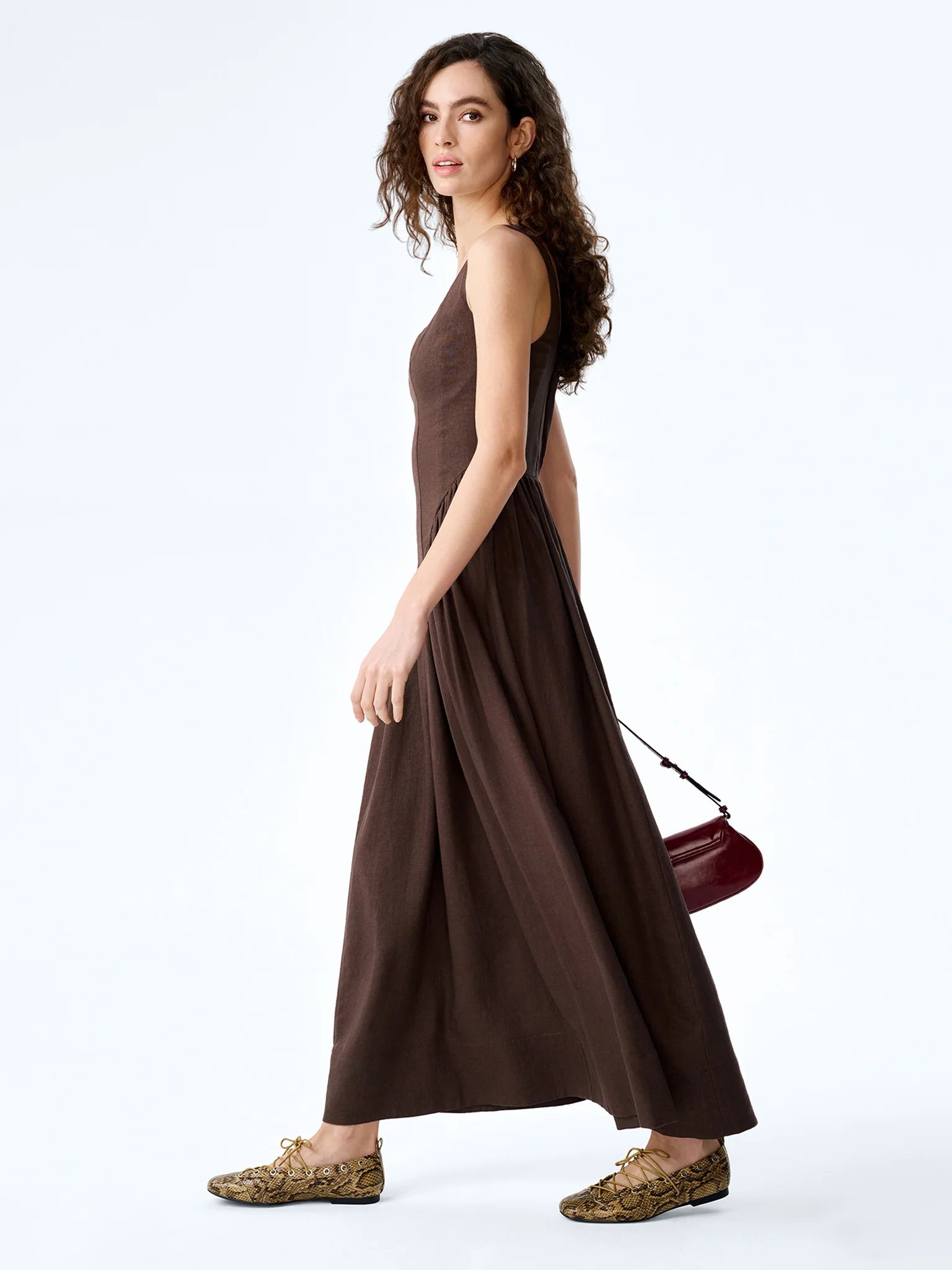 OMNES Suri Dress in Chocolate - 2