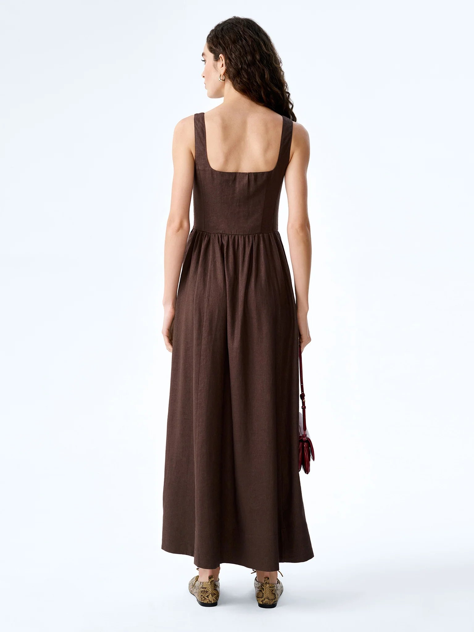 OMNES Suri Dress in Chocolate - 4