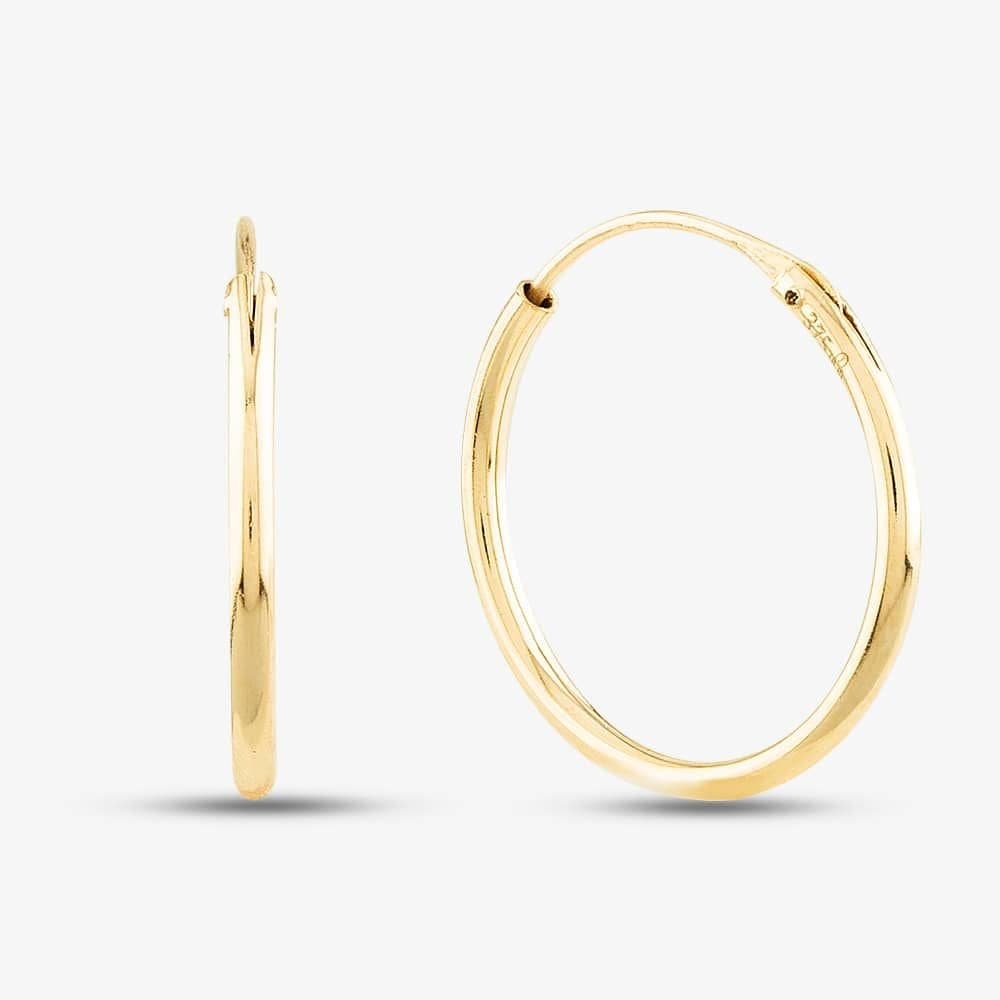 T.H.Baker T.H.Baker Gold Sleeper Hoop Earrings in 9ct Yellow-Gold