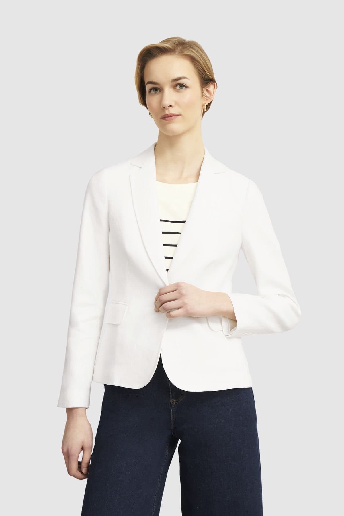 Hobbs London Hobbs London Women's Blake Linen Jacket in Natural White