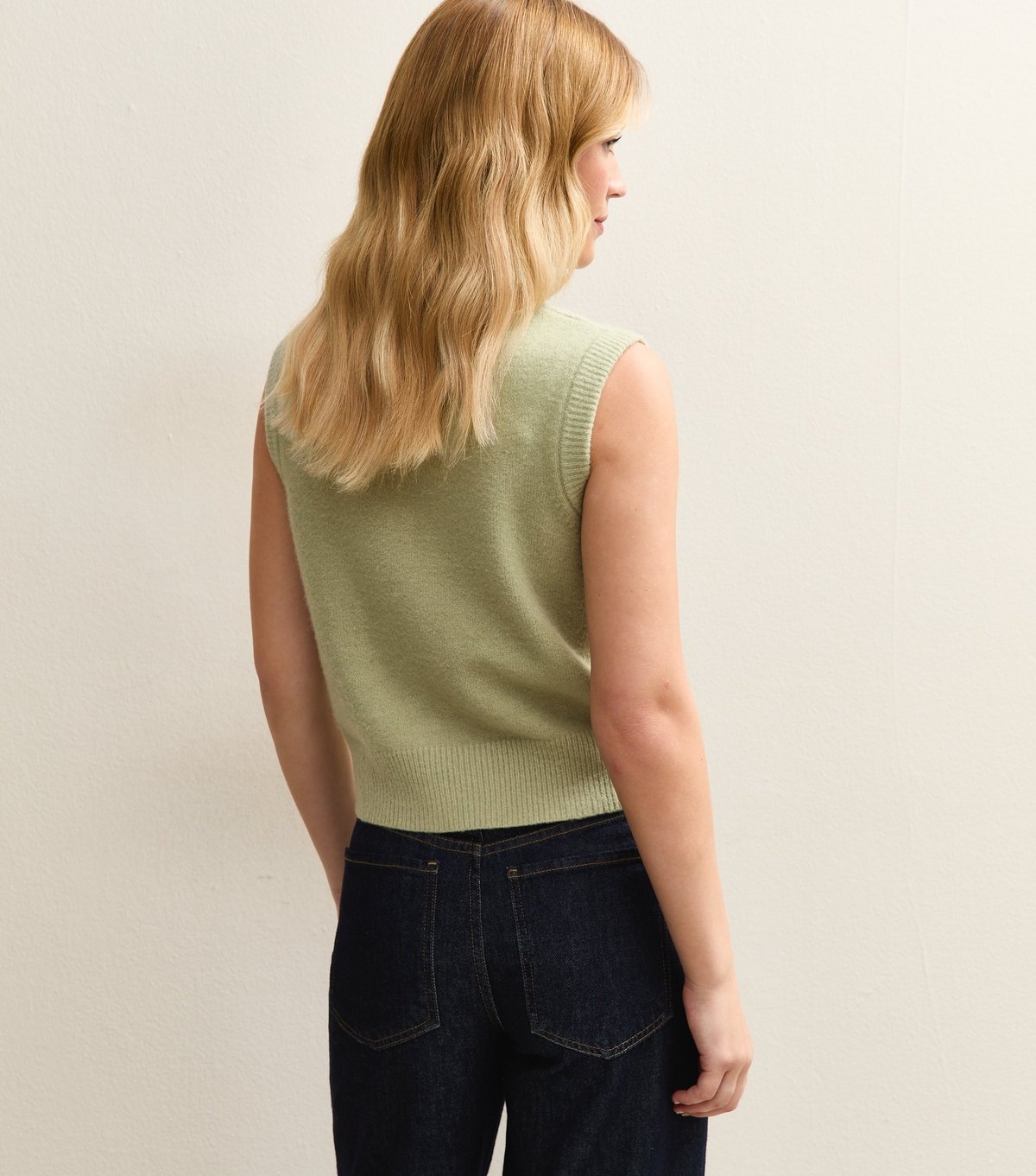 New Look Women's Light Green Crew Neck Knit Vest New Look - 4