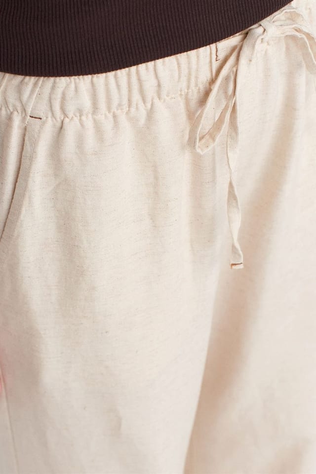 Dilvin Dilvin Women's Wide-Leg Linen-Blend Trousers in Medium Beige - 3