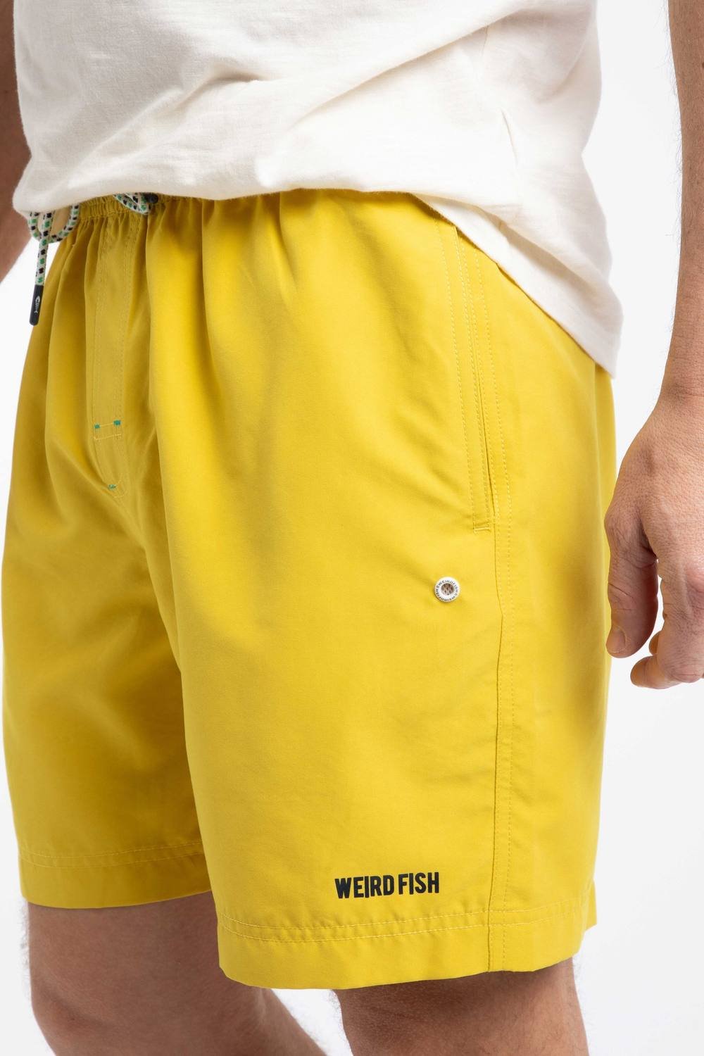 Weird Fish Weird Fish Men's Banning Swim Shorts in Bright Yellow - 3