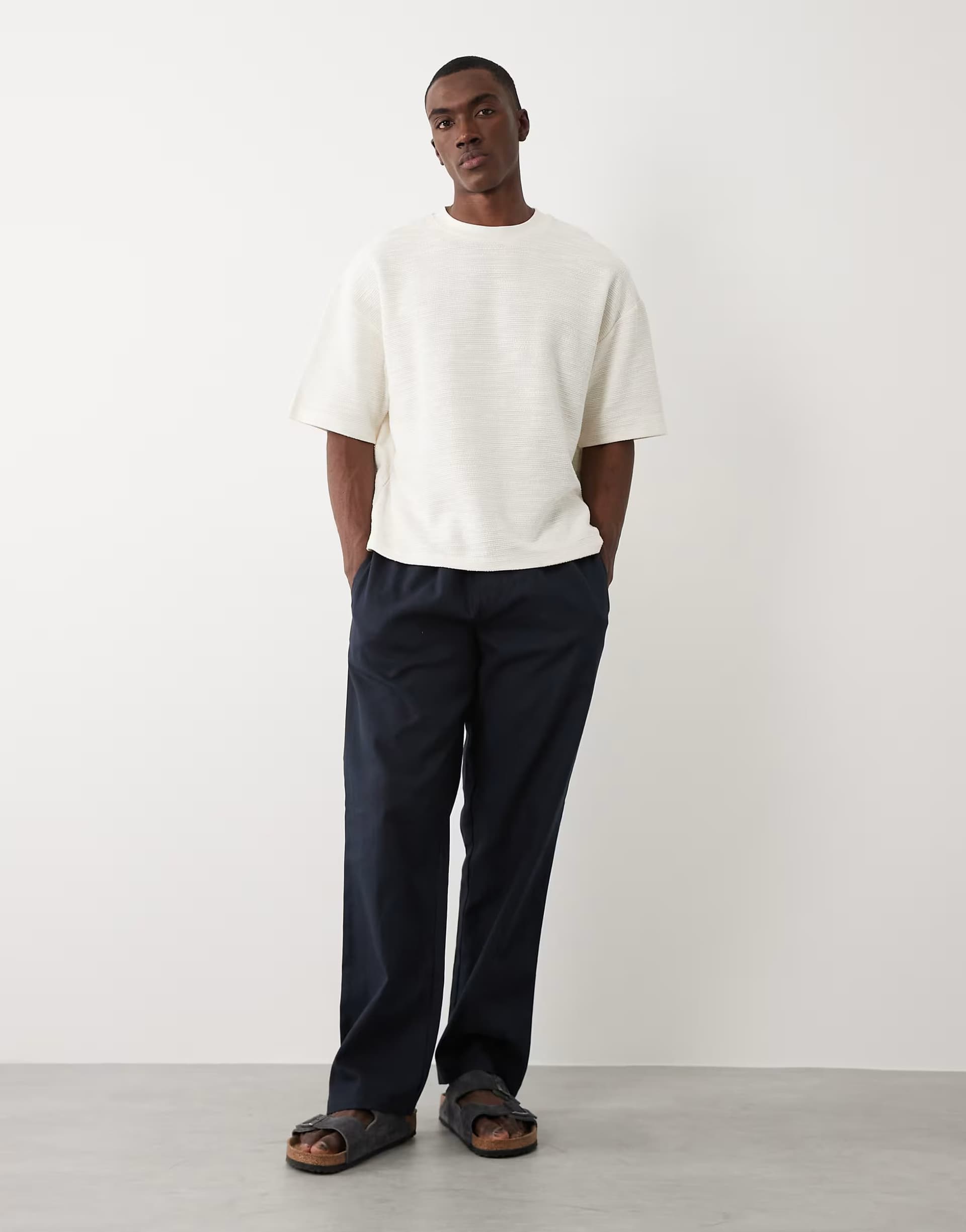 ASOS New Look co-ord wide leg trousers in navy