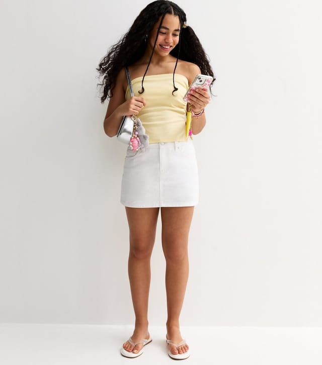 New Look Girls' White Denim Mini Skort New Look - 2