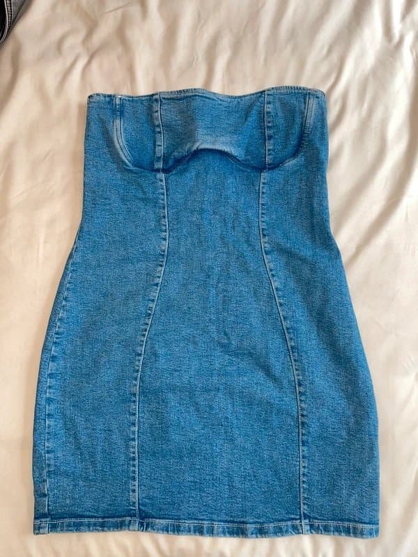 Bershka Denim bandeau dress - Size L