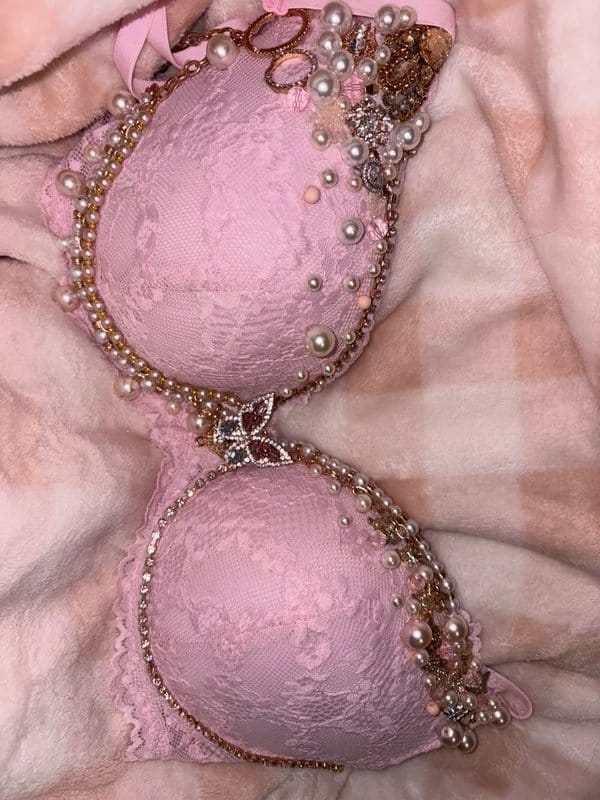 Bershka Rose Lace Embellished Party Bra Top