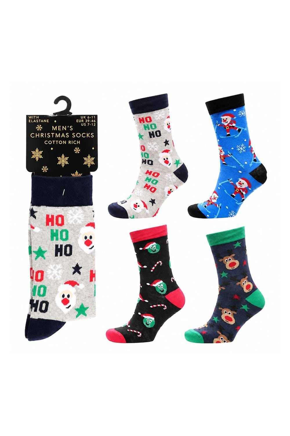 RJM RJM Men's Mens Christmas Novelty Socks UK 7-11 Festive Funny Winter Gift Socks