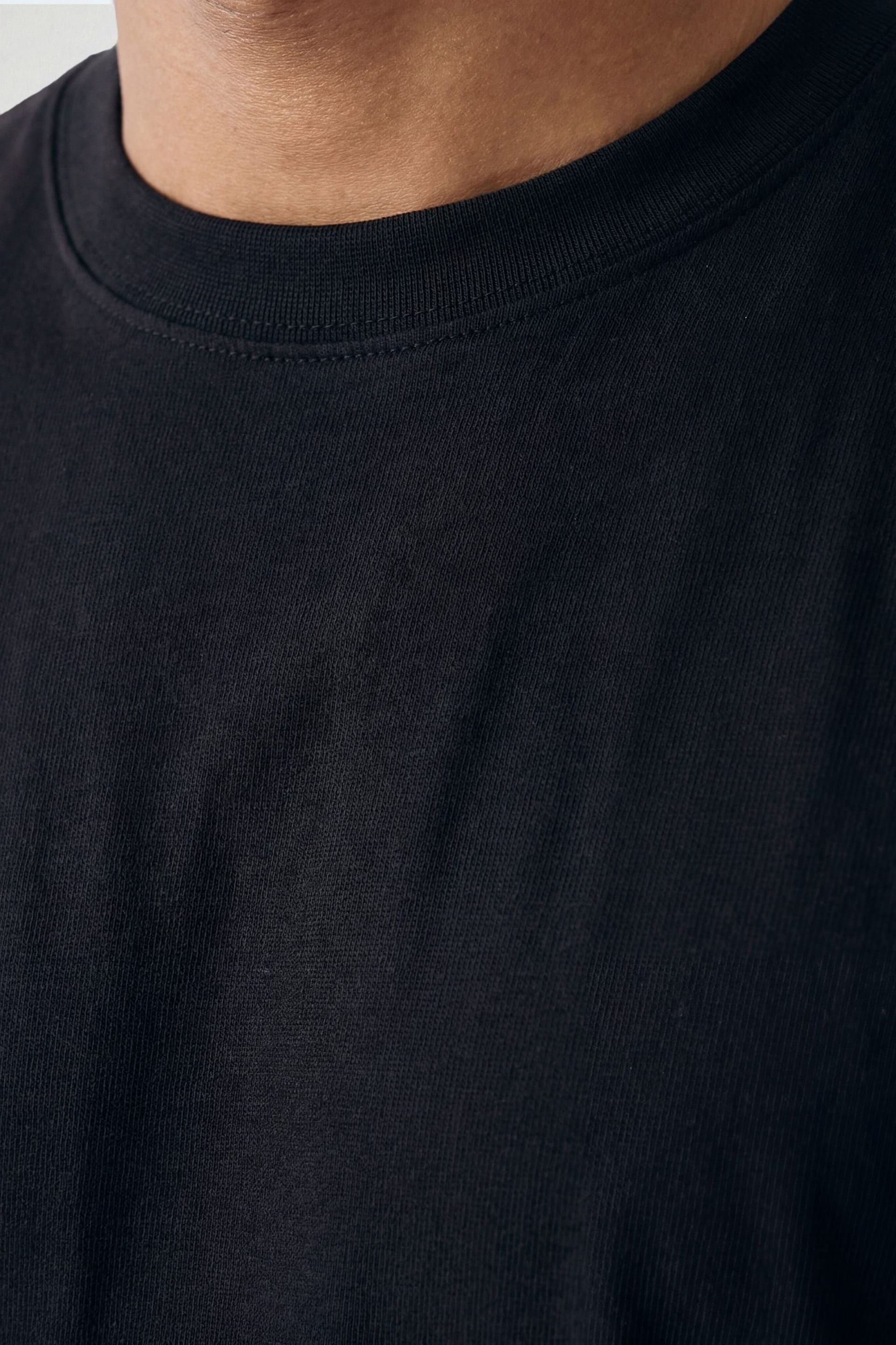 CICAY CICAY Men's Relaxed Fit Crew Neck Cotton T-Shirt in Black - 4
