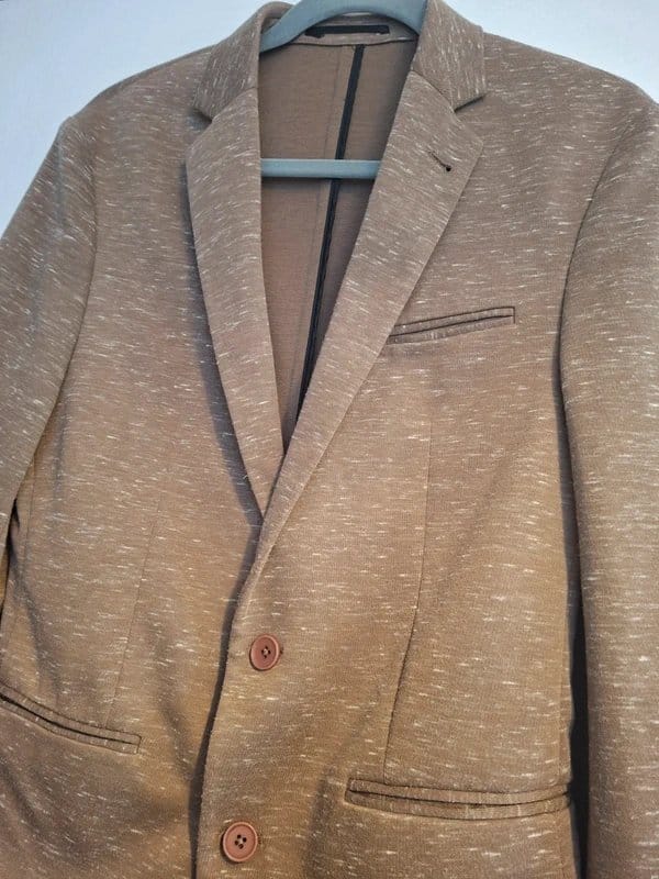ASOS Brown/Beige Blazer in Textured Fabric