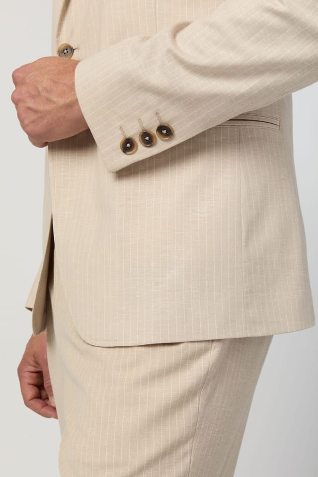 Melka Melka Men's Striped Blazer in Beige - 3