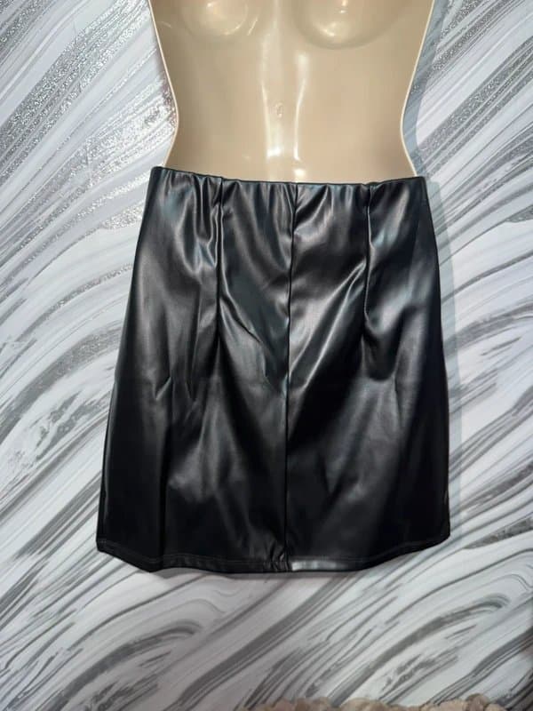 ASOS Design Asos Design Black Faux Leather Mini Skirt | Size UK 6 | NWOT