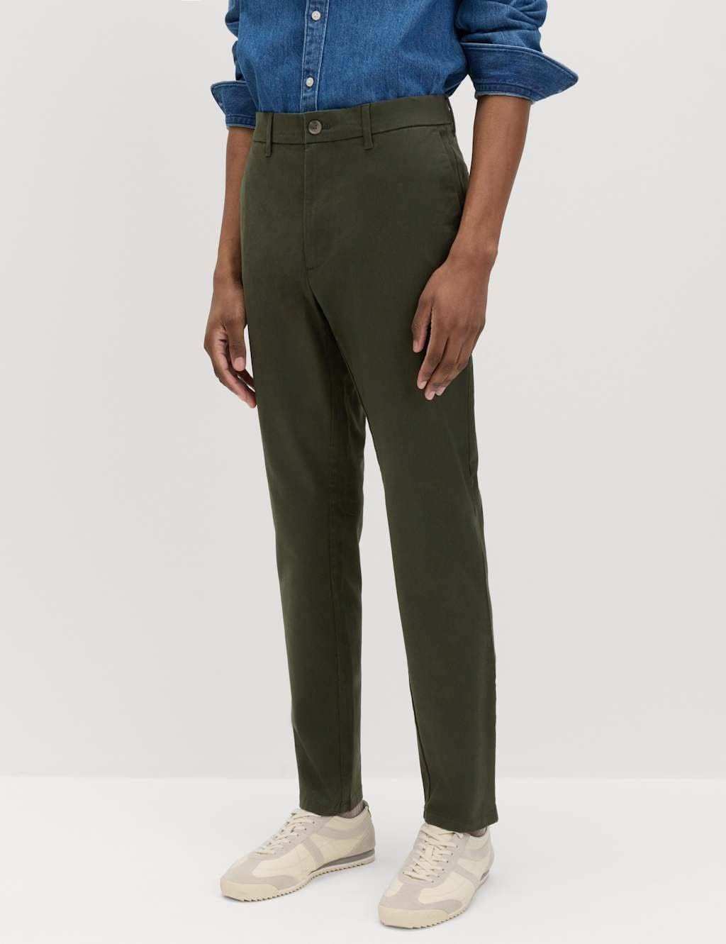 Marks & Spencer M&S Dark Khaki Slim Fit Cotton Chinos