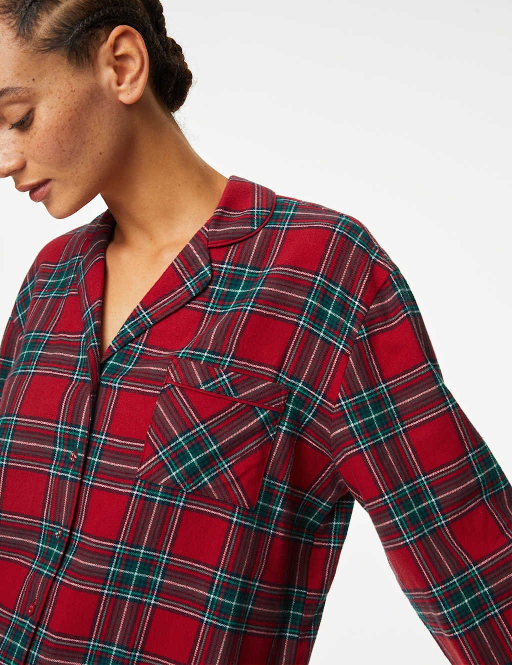 Marks & Spencer M&S Personalised Women's Checked Pyjama Set Red Mix - 3