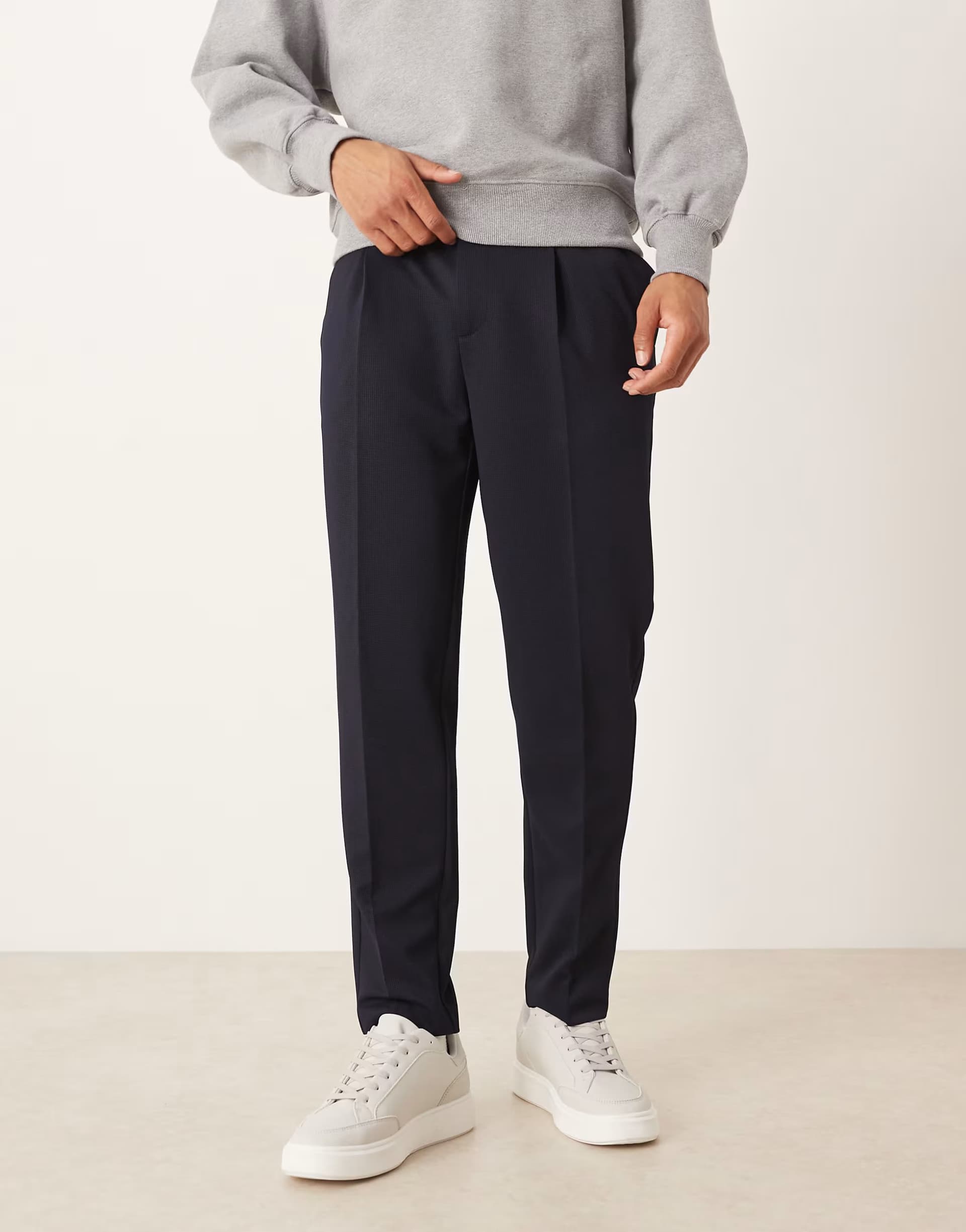 ASOS ASOS Smart Tapered Fit Trousers in Navy