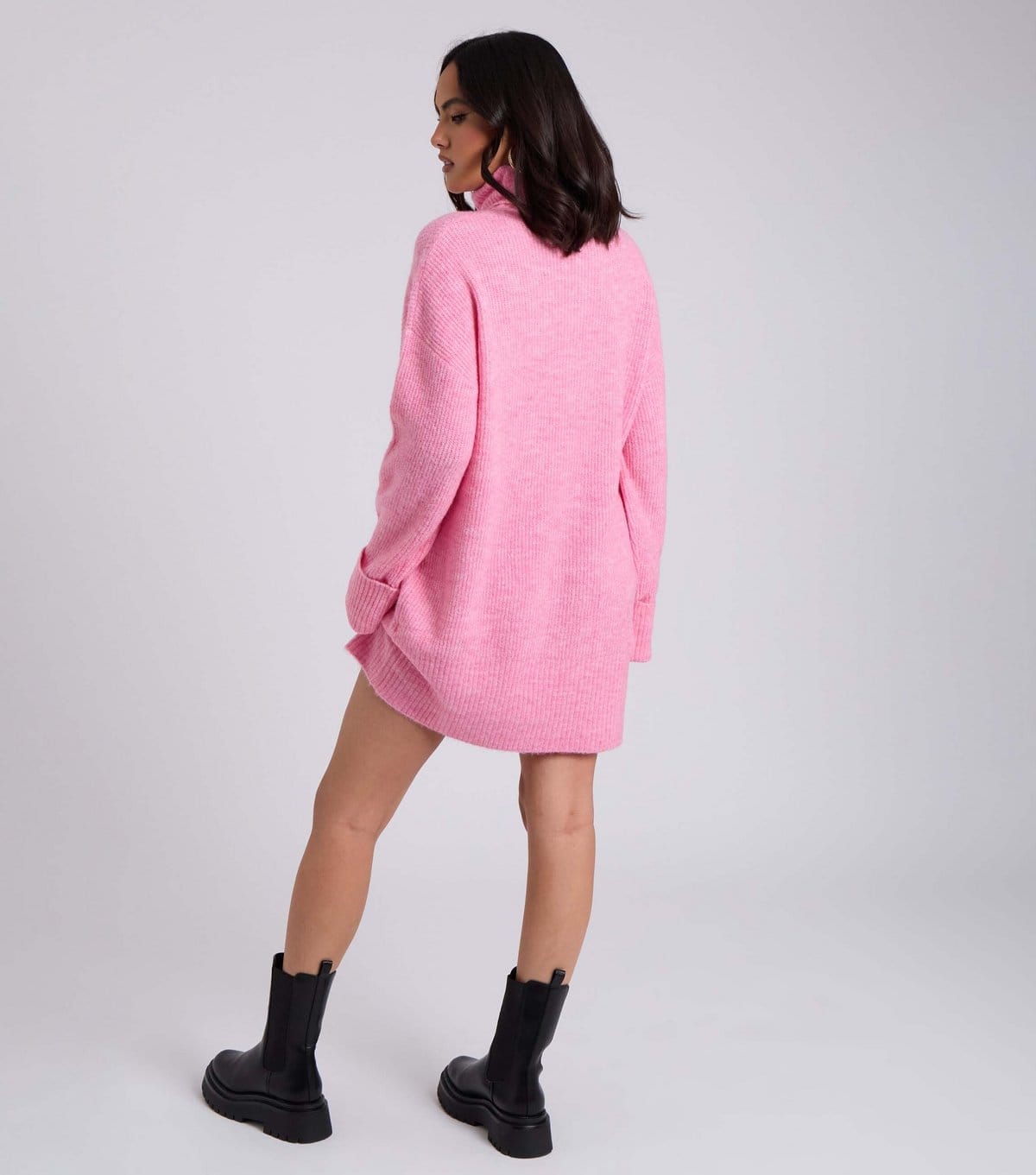 Urban Bliss Women's Pink Roll Neck Knit Mini Dress Urban Bliss New Look - 4