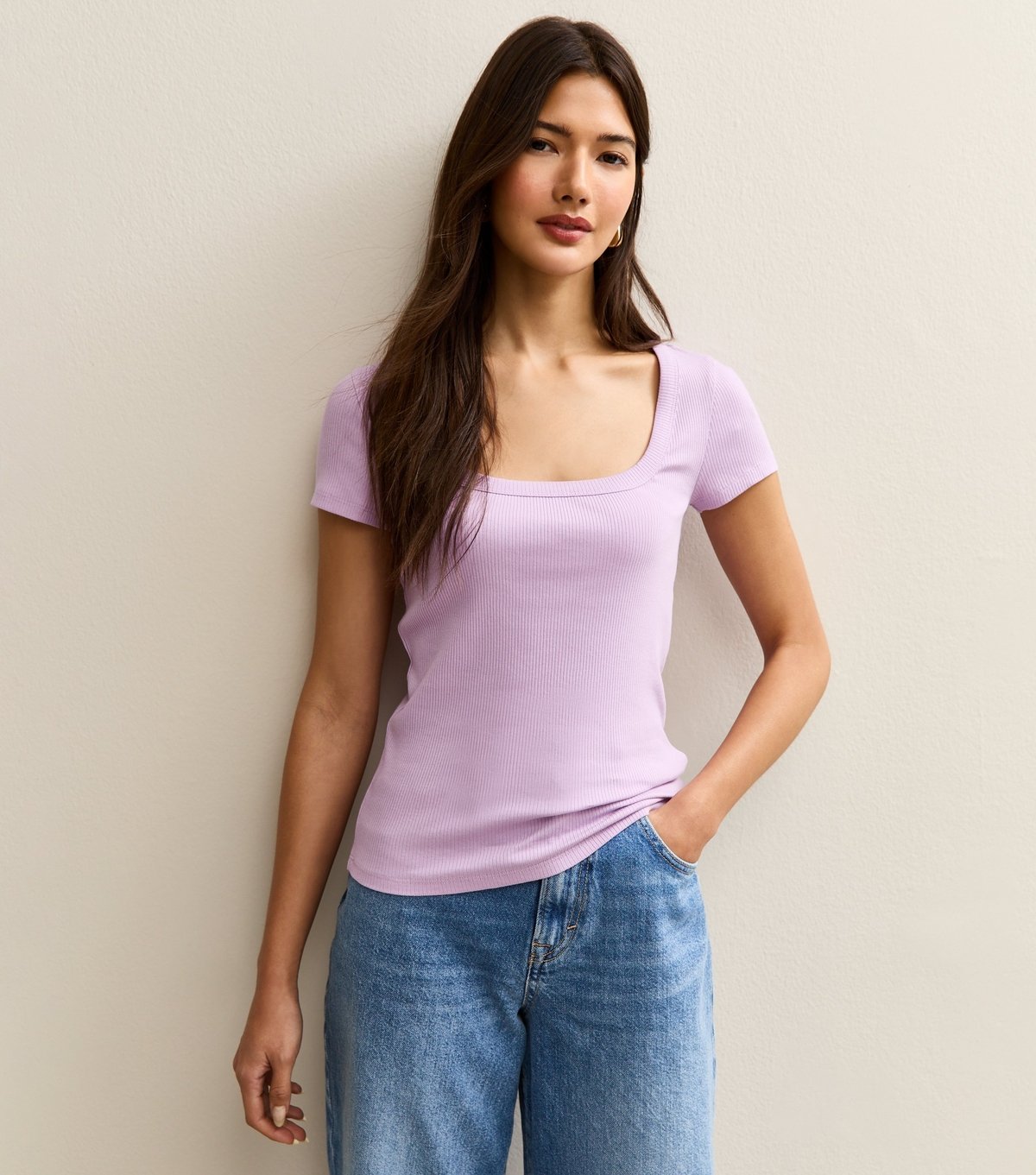 New Look Women's Lilac Square Neck Top New Look - 2