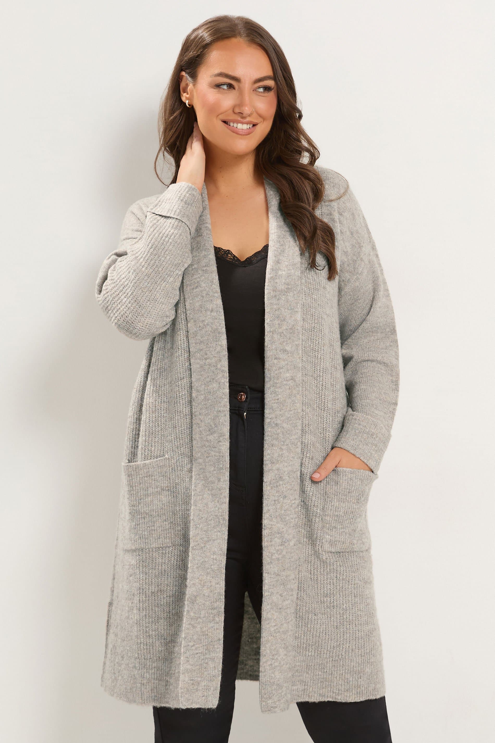 Yours Clothing Plus Size Brown Midi Cardigan