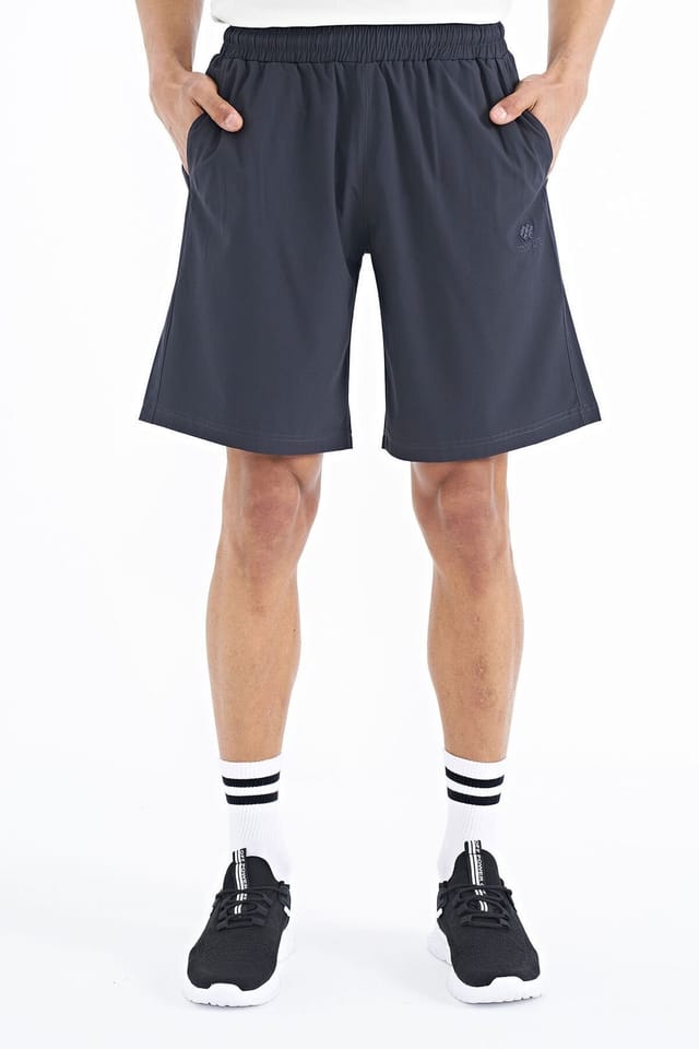Tommy Life Tommy Life Men's Regular-fit Wide-leg Shorts in Dark Grey - 2