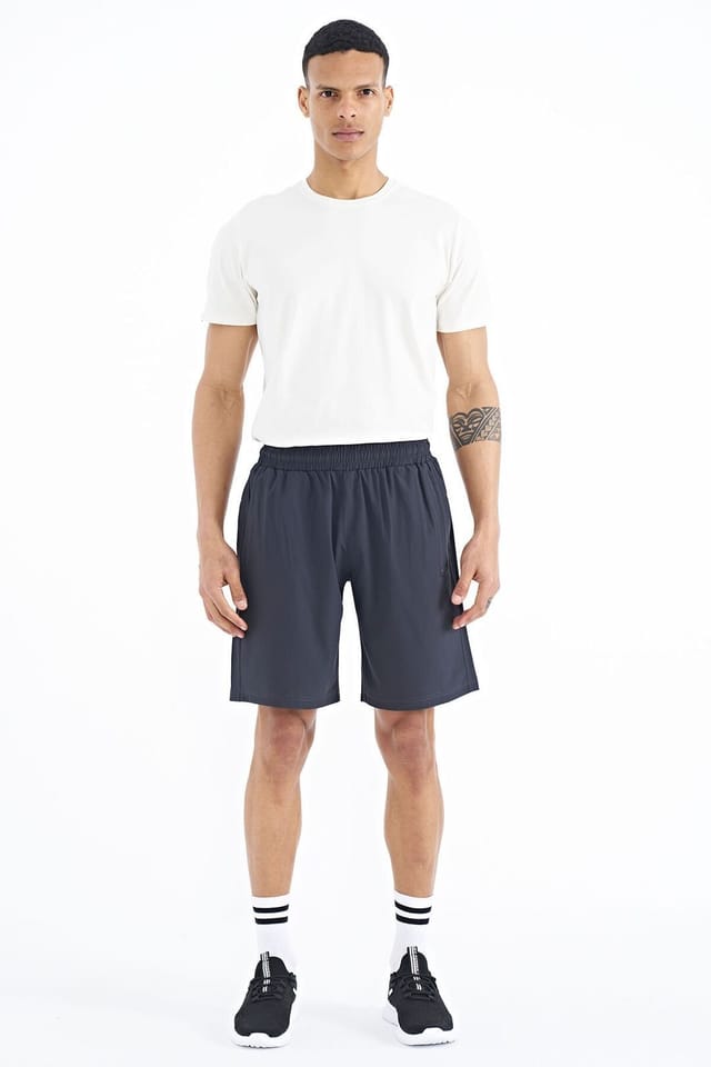 Tommy Life Tommy Life Men's Regular-fit Wide-leg Shorts in Dark Grey - 3
