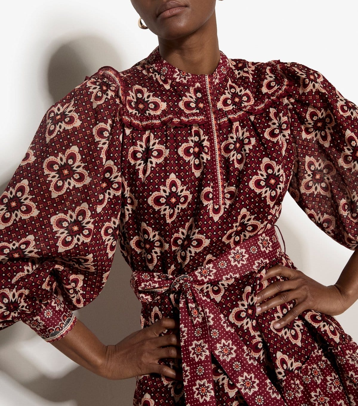 Apricot Women's Red Tile Print Border Dress Apricot New Look - 4