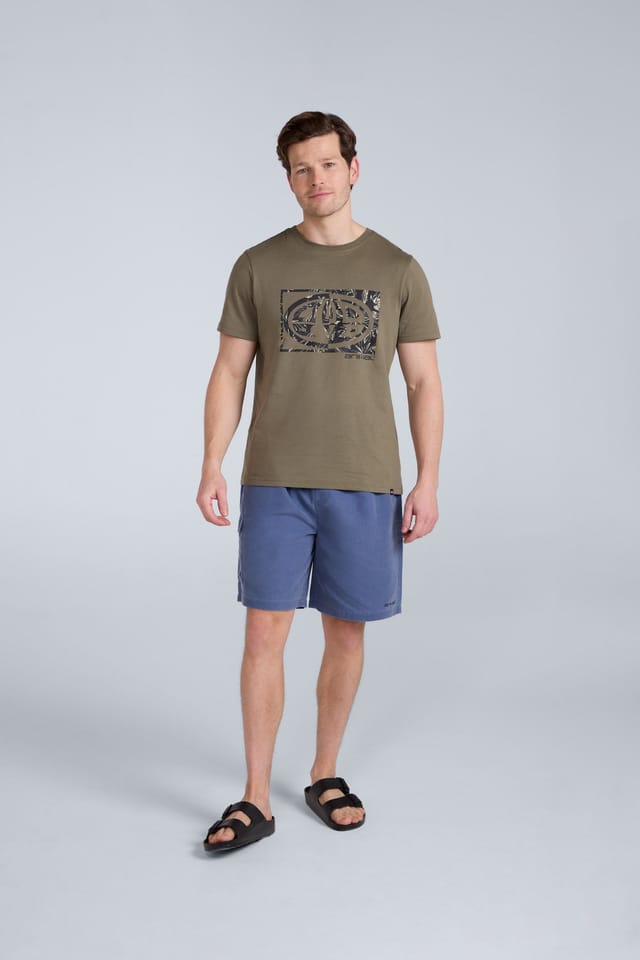 Animal Animal Men's 'Jacob' Short Sleeve Relaxed Fit Lightweight Casual Cotton T-Shirt in Dark Green - 2