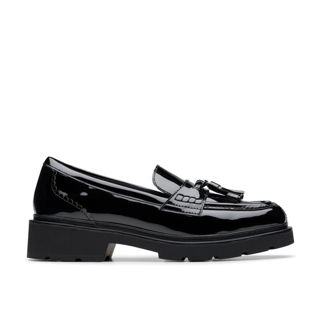 Clarks Clarks Women's Lauryl Tassel Black Patent Loafers, Slip Ons - 3