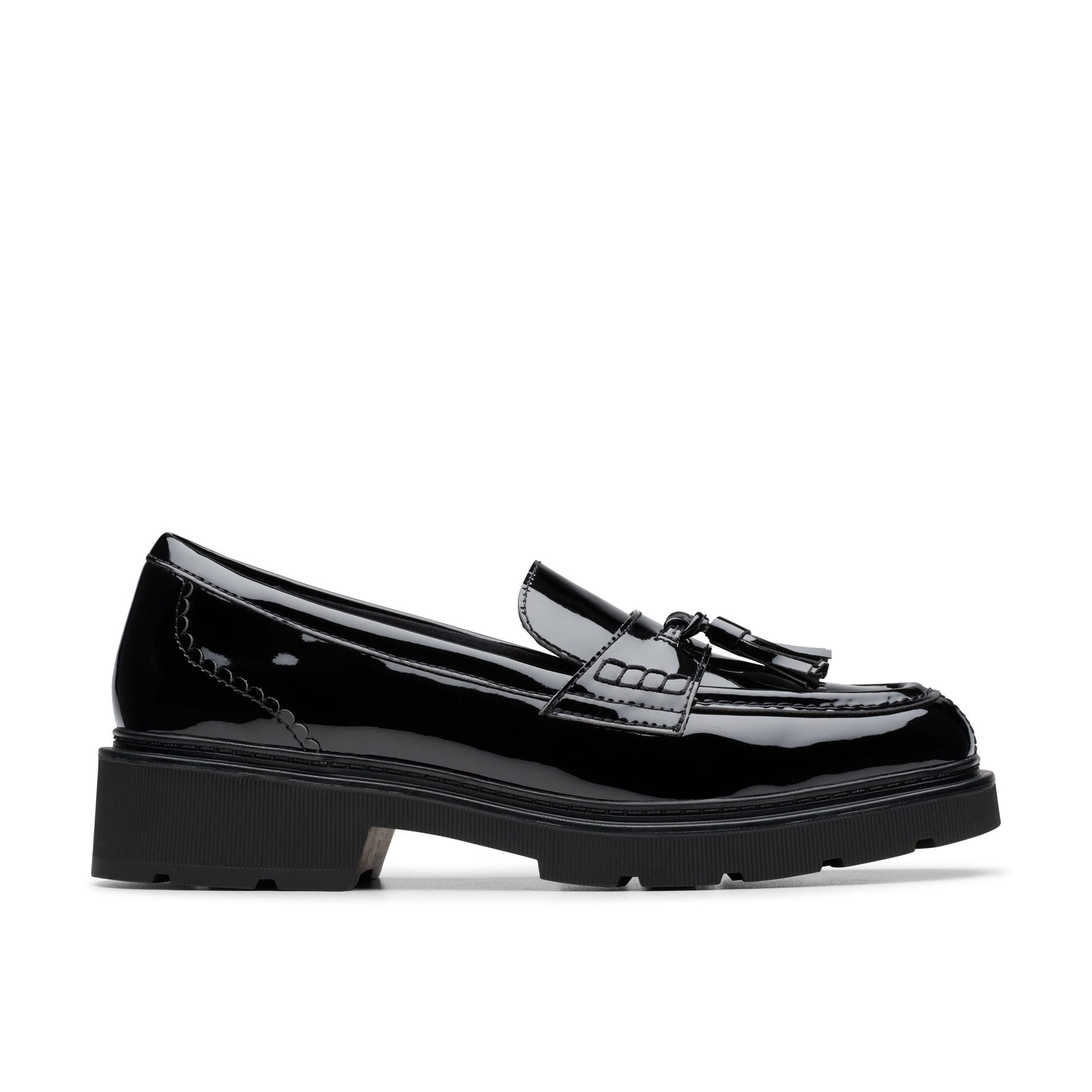Clarks Clarks Women's Lauryl Tassel Black Patent Loafers, Slip Ons - 4
