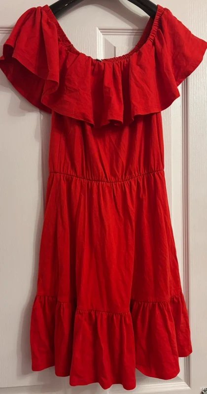 ASOS ASOS ruffle bardot red holiday beach wedding party dress 10 same day post - 1