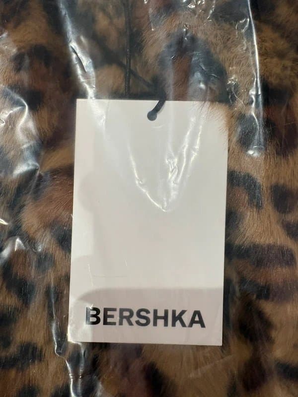 Bershka Bershka Faux Fur Leopard Print Coat